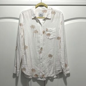 RAILS Charlie Rose Gold Palm Trees Buttondown